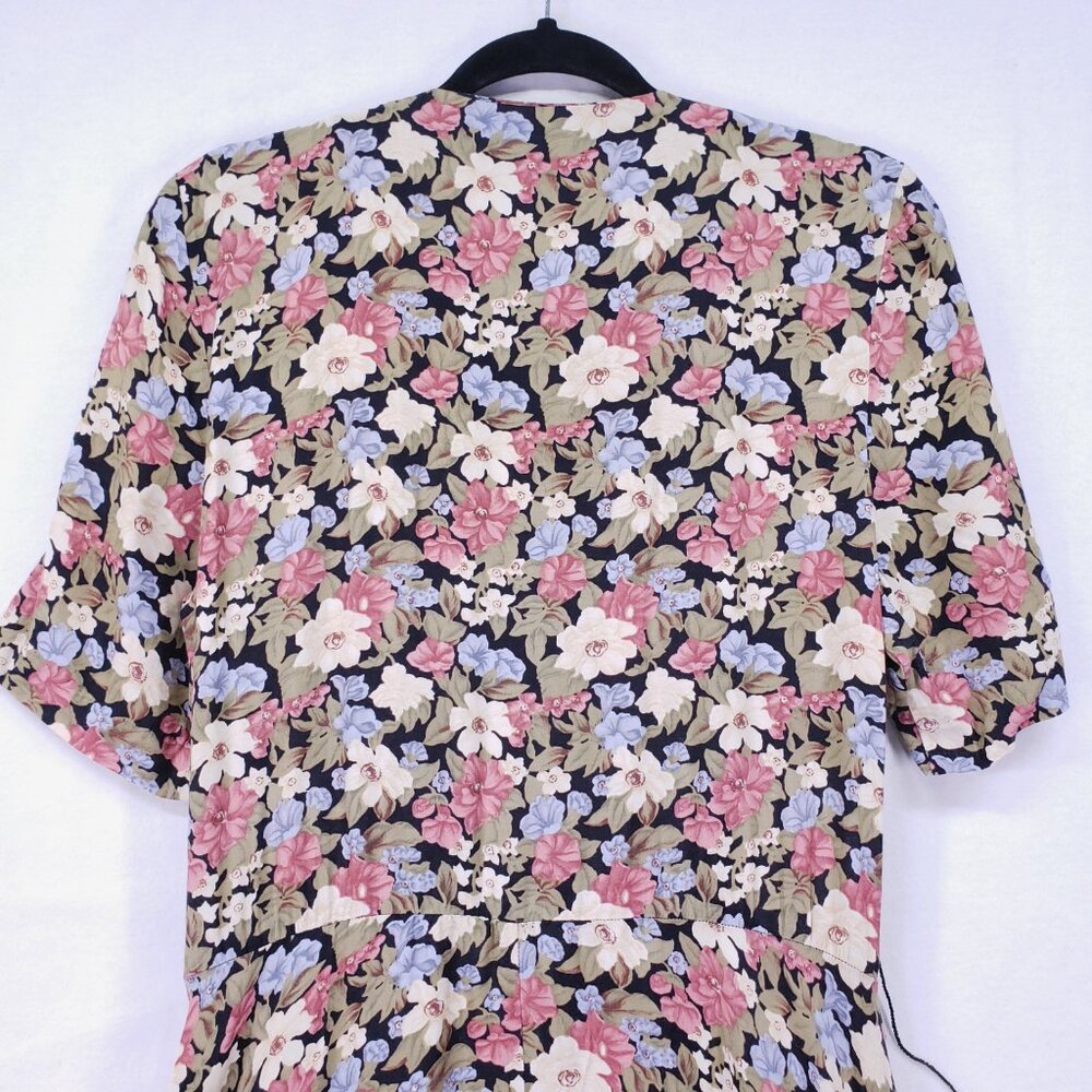 Vintage ED Michaels Melanie Drucker Floral Tea Midi A-line Cottagecore Dress - Picture 12 of 16